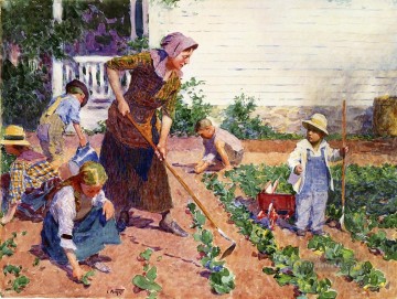 Im Garten Impressionist Edward Henry Potthast Ölgemälde